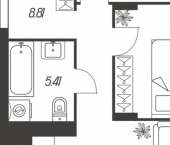 2-комн, 68кв м, этаж 10/15 Самоварная улица, 21