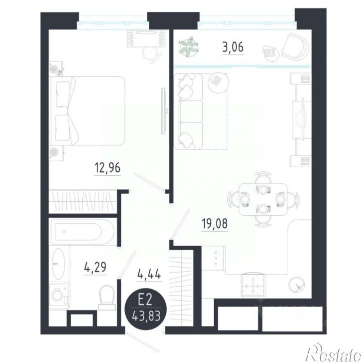 1-комн квартира в новом доме ул Макса Смирнова, 73,  д. 73