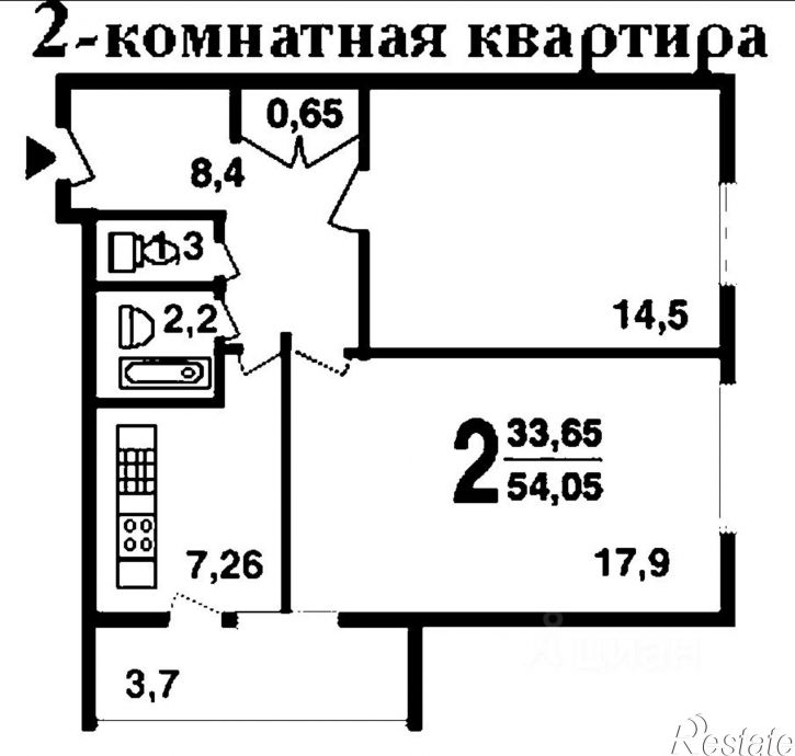 2-комн квартира ул Циолковского, 8Б,  д. 8Б