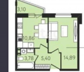 1-комн, 35кв м, этаж 7/8 Самоварная улица, 3