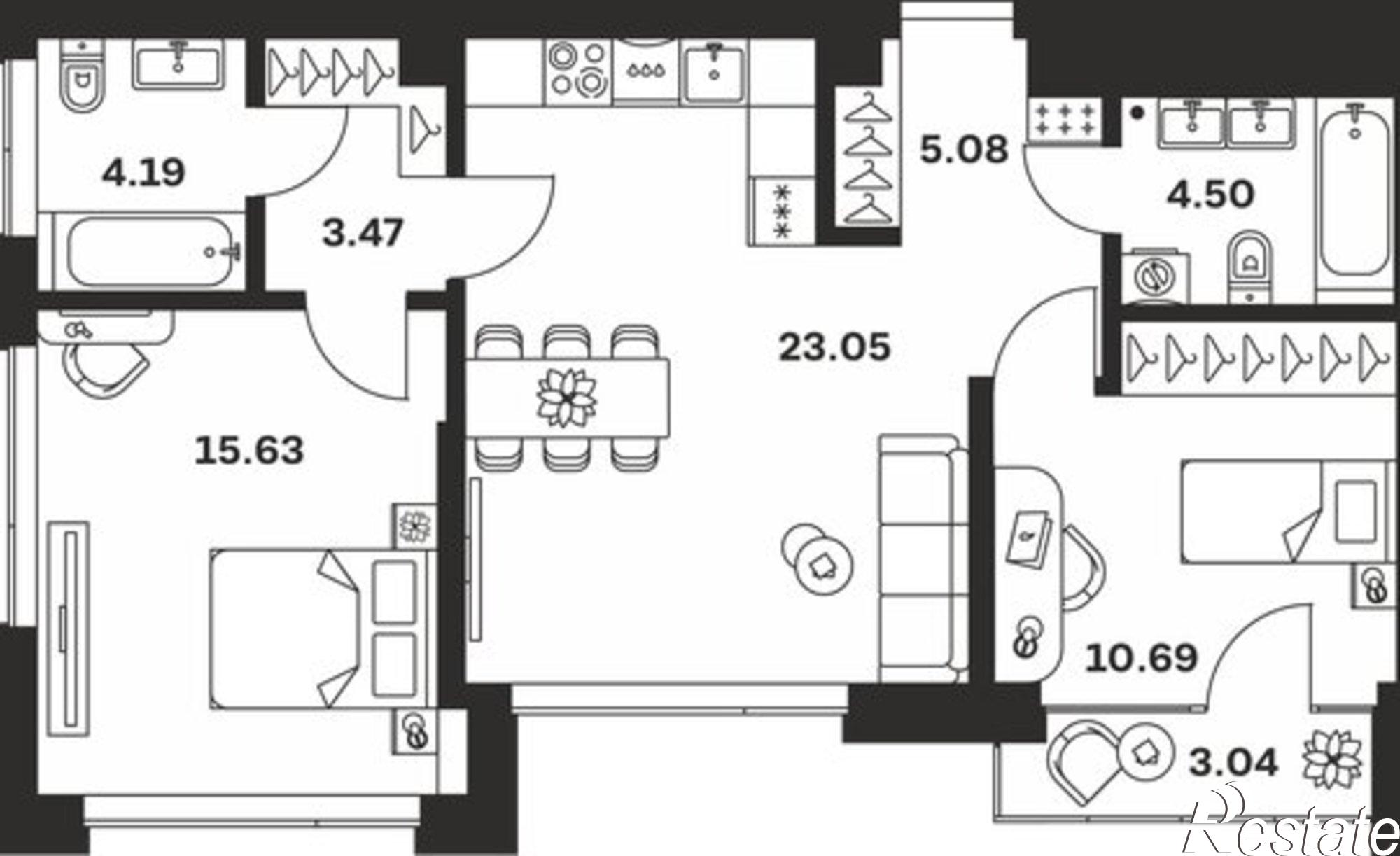 Купить квартиру за 14 417 600 рублей на ул Ленина, 16
