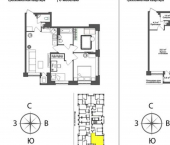 3-комн, 65кв м, этаж 5/17 Ключевая улица, 1