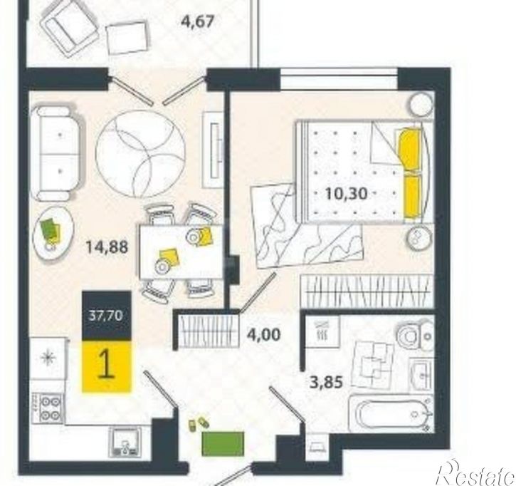 1-комн квартира ул Самоварная, 2,  д. 2