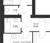 2-комн, 68кв м, этаж 2/5 улица Героев России, 4