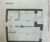 1-комн, 38кв м, этаж 3/5 улица Зелёная, 3