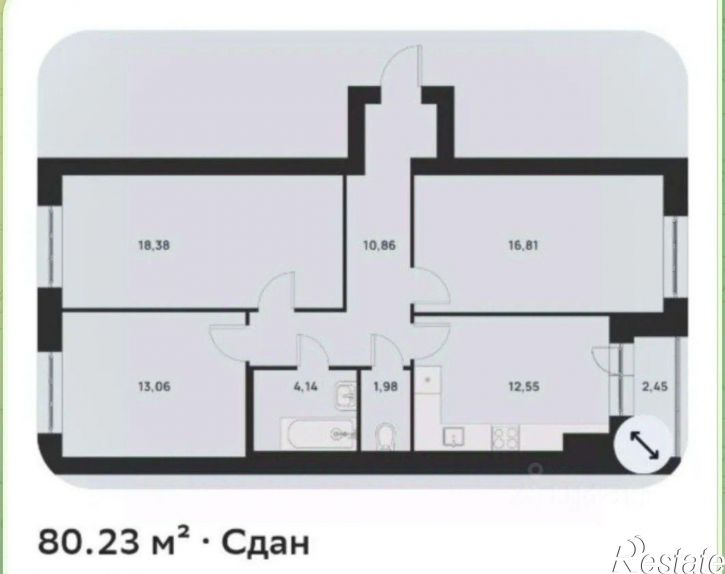 3-комн квартира улица Зелёная, 3,  д. 3