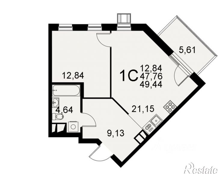 1-комн квартира в новом доме Хлебная площадь, 8к3,  д. 8к3