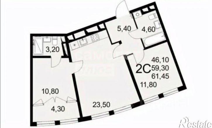 3-комн квартира улица Фёдора Смирнова, 2,  д. 2