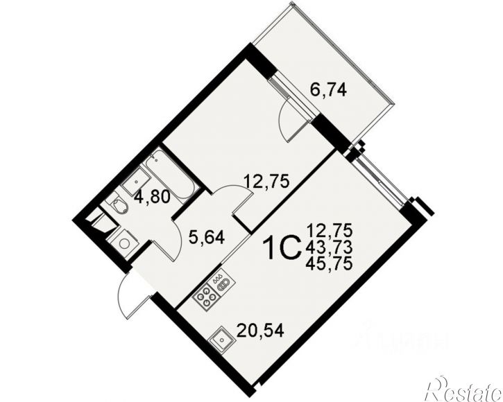 1-комн квартира в новом доме Хлебная пл, 8/2,  д. 8/2