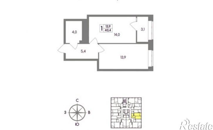 1-комн квартира в новом доме Ключевая улица, 10,  д. 10