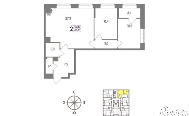 2-комн квартира в новом доме Тула, посёлок Горелки, Ключевая улица, 10