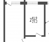 2-комн, 42кв м, этаж 2/5 улица Софьи Перовской, 34