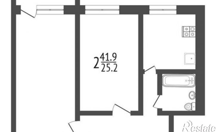 2-комн квартира улица Софьи Перовской, 34,  д. 34