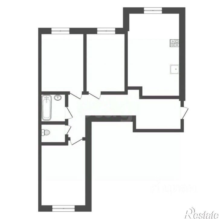 3-комн квартира улица Аркадия Шипунова, 1,  д. 1