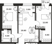2-комн, 70 кв м, этаж 10/24 ул Михеева, 7 А