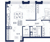 2-комн, 53 кв м, этаж 5/15 Путейская улица, 23