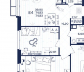 3-комн, 75 кв м, этаж 6/15 Путейская улица, 23