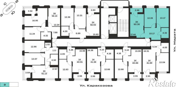 2-комн квартира в новом доме улица Каракозова, 75А,  д. 75А