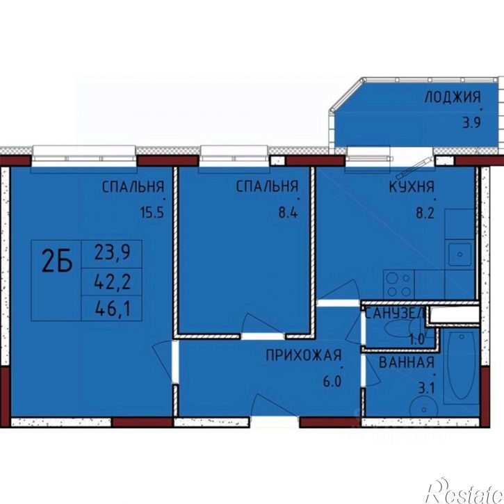 2-комн квартира в новом доме улица Аркадия Шипунова, 1,  д. 1