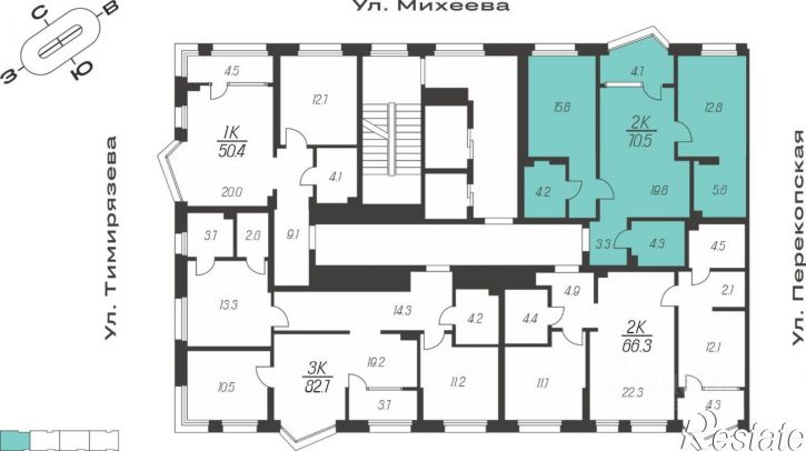 2-комн квартира в новом доме улица Михеева, 11,  д. 11