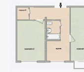 2-комн, 44кв м, этаж 4/5 ул Металлургов, 45б