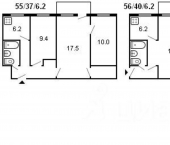 3-комн, 56кв м, этаж 4/5 ул Ф.Смирнова, 7