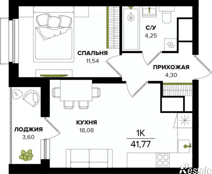 1-комн квартира в новом доме ул Академика Насоновой, 23,  д. 23