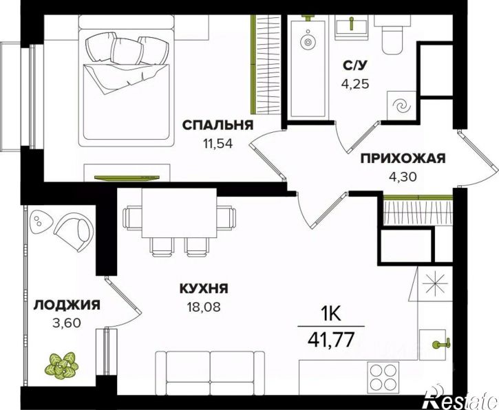 1-комн квартира в новом доме ул Академика Насоновой, 23,  д. 23
