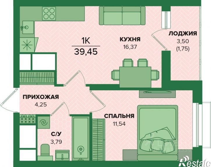 1-комн квартира в новом доме ул Академика Насоновой, 22,  д. 22