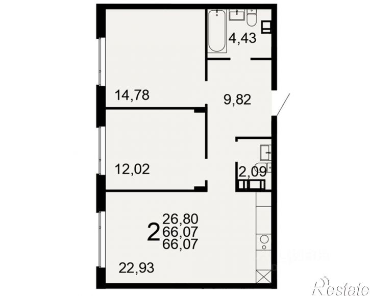 2-комн квартира в новом доме Самоварная улица, 1,  д. 1