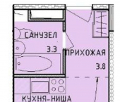 1-комн, 28.1кв м, этаж 3/14 Рязанская ул, 17