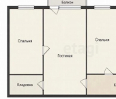3-комн, 54кв м, этаж 2/4 улица Кутузова, 118
