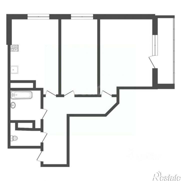 3-комн квартира улица Болдина, 1 к1,  д. 1 к1