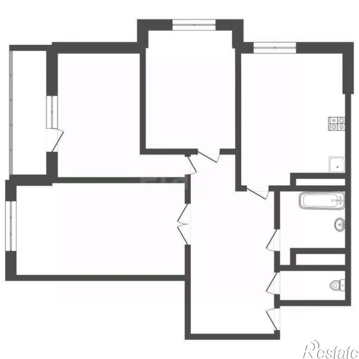 3-комн квартира улица Аркадия Шипунова, 2,  д. 2