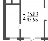 2-комн, 44кв м, этаж 5/5 ул Рязанская, 34 3
