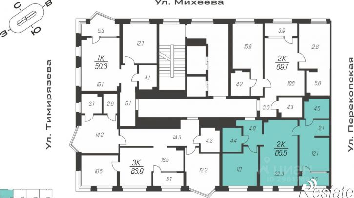 2-комн квартира в новом доме ул Михеева, 7 А,  д. 7 А,  к. А