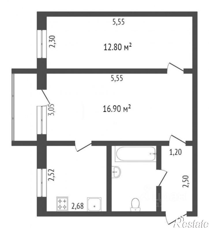 2-комн квартира проспект Ленина, 123,  д. 123