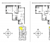 2-комн, 56 кв м, этаж 13/13 Ключевая улица, 6