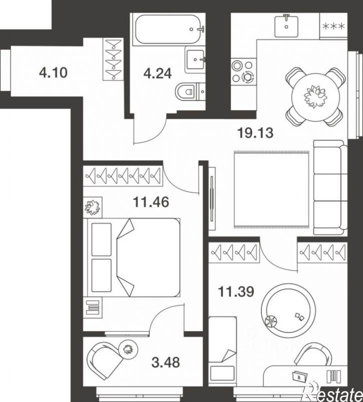 2-комн квартира в новом доме ул Академика Насоновой, 18Б,  д. 18Б