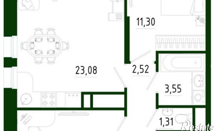 2-комн квартира в новом доме ул Генерала Маргелова, 9Б,  д. 9Б