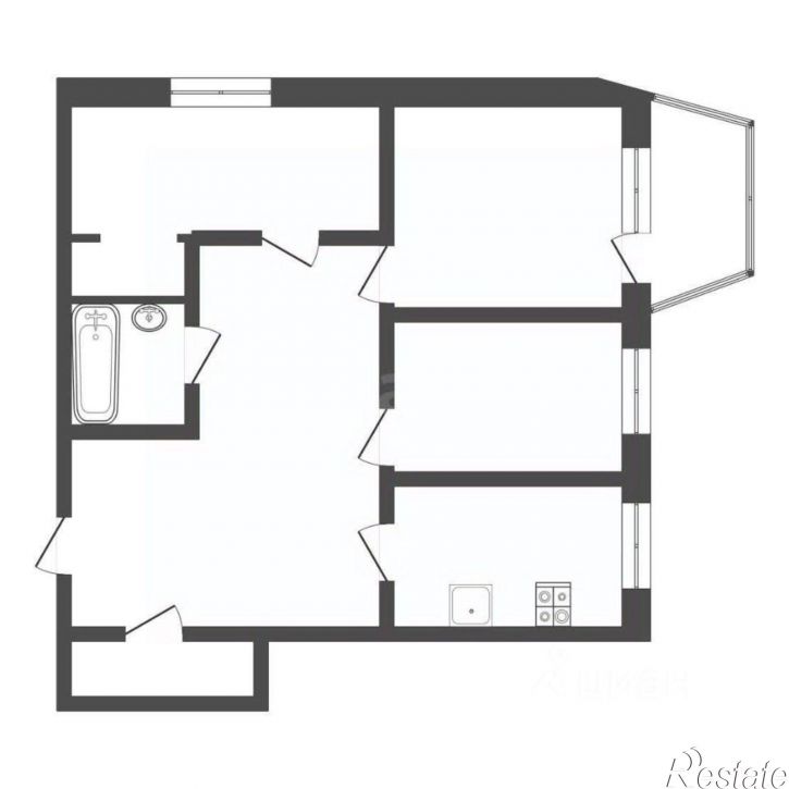 3-комн квартира улица Хворостухина, 1,  д. 1