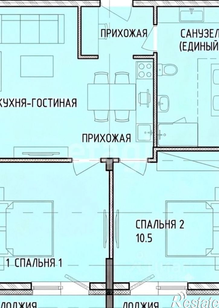 2-комн квартира