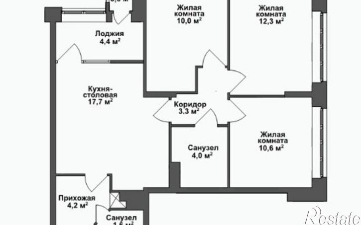3-комн квартира ул Летчика Мосолова, 3,  д. 3