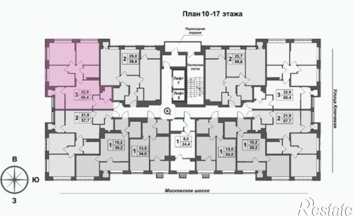 3-комн квартира ул Летчика Мосолова, 3,  д. 3