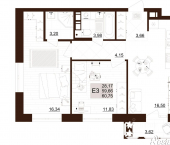 2-комн, 60 кв м, этаж 2/12 2-й Клинской проезд