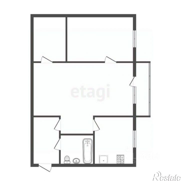 2-комн квартира улица Немцова, 21,  д. 21