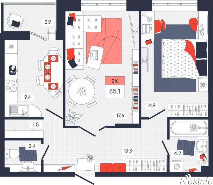 2-комн квартира в новом доме улица Академика Насоновой, 9,  д. 9
