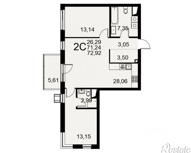 2-комн квартира в новом доме ул Пирогова, 30,  д. 30