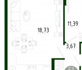 1-комн, 42 кв м, этаж 15/25 ул Генерала Маргелова, 9Б