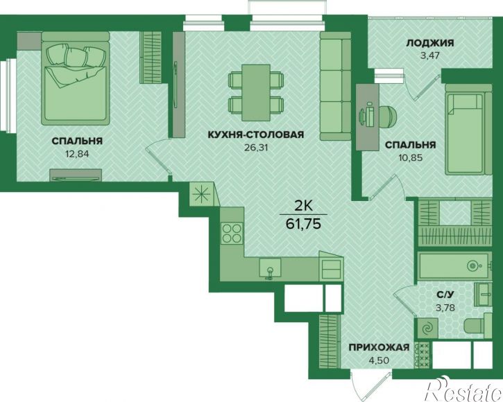 2-комн квартира в новом доме ул Академика Насоновой, 23,  д. 23